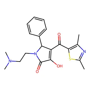 1-[2-(dimethylamino)ethyl]-3-(2,4-dimethyl-1,3-thiazole-5-carbonyl)-4-hydroxy-2-phenyl-2H-pyrrol-5-one structure