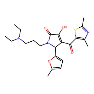 1-[3-(diethylamino)propyl]-3-(2,4-dimethyl-1,3-thiazole-5-carbonyl)-4-hydroxy-2-(5-methylfuran-2-yl)-2H-pyrrol-5-one structure