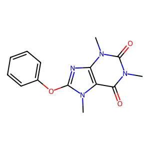 1,3,7-Trimethyl-8-phenoxy-3,7-dihydro-purine-2,6-dione structure