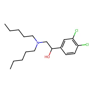 1-(3,4-dichlorophenyl)-2-(dipentylamino)ethanol structure