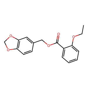 1,3-benzodioxol-5-ylmethyl 2-ethoxybenzoate structure
