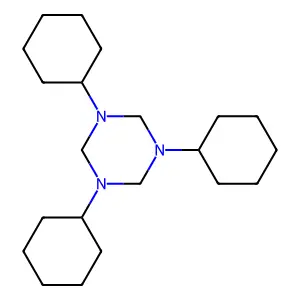 1,3,5-Triazine, 1,3,5-tricyclohexylhexahydro- structure