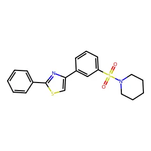 1-{[3-(2-phenyl-1,3-thiazol-4-yl)phenyl]sulfonyl}piperidine structure