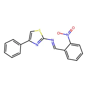 1-(2-nitrophenyl)-N-(4-phenyl-1,3-thiazol-2-yl)methanimine structure