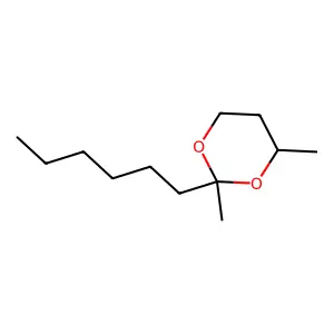2-hexyl-2,4-dimethyl-1,3-dioxane structure