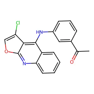 1-[3-[(3-chlorofuro[2,3-b]quinolin-4-yl)amino]phenyl]ethanone structure