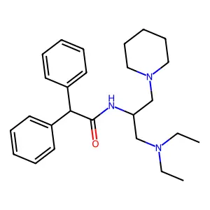 N-(1-((Diethylamino)methyl)-2-(1-piperidinyl)ethyl)-alpha-phenylbenzeneacetamide structure
