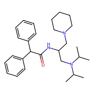 N-(1-((Bis(1-methylethyl)amino)methyl)-2-(1-piperidinyl)ethyl)-alpha-phenylbenzeneacetamide structure
