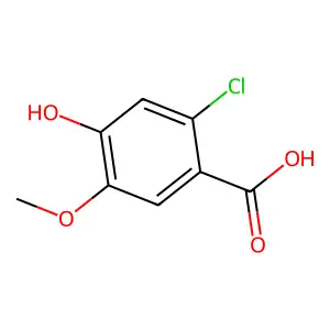2-CHLORO-4-HYDROXY-5-METHOXYBENZOIC ACID structure