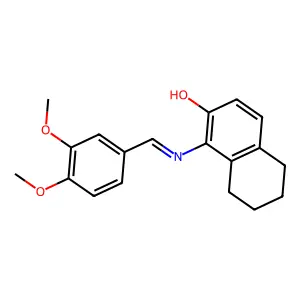 1-[(3,4-dimethoxyphenyl)methylideneamino]-5,6,7,8-tetrahydronaphthalen-2-ol structure