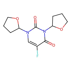 1,3-Bis(tetrahydro-2-furanyl)-5-fluoro-2,4-pyrimidinedione structure