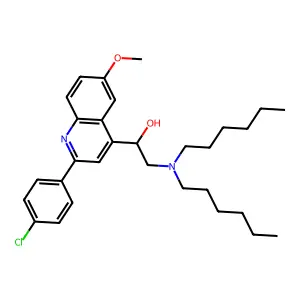 1-[2-(4-chlorophenyl)-6-methoxyquinolin-4-yl]-2-(dihexylamino)ethanol structure