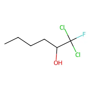 1,1-dichloro-1-fluorohexan-2-ol structure