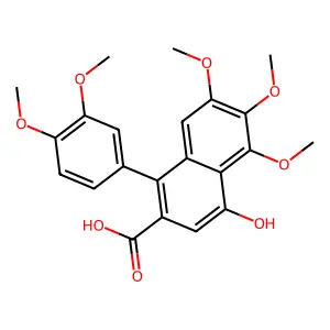 1-(3,4-dimethoxyphenyl)-4-hydroxy-5,6,7-trimethoxynaphthalene-2-carboxylic acid structure