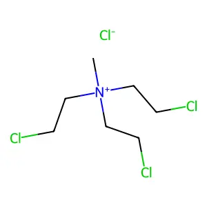 Methyltris(2-chloroethyl)ammonium chloride structure