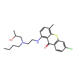 1-[2-[butyl(2-hydroxypropyl)amino]ethylamino]-6-chloro-4-methylthioxanthen-9-one structure