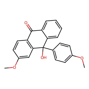 10-hydroxy-3-methoxy-10-(4-methoxyphenyl)anthracen-9-one structure