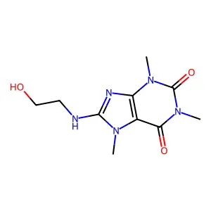 8-(2-hydroxyethylamino)-1,3,7-trimethylpurine-2,6-dione structure