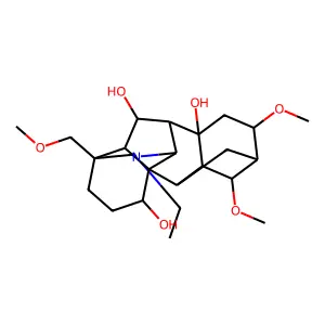 11-ethyl-4,6-dimethoxy-13-(methoxymethyl)-11-azahexacyclo[7.7.2.12,5.01,10.03,8.013,17]nonadecane-8,16,18-triol structure