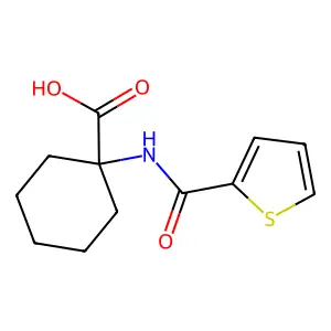 1-[(2-thienylcarbonyl)amino]cyclohexanecarboxylic acid structure