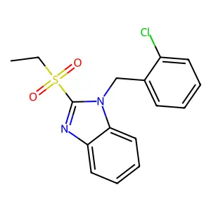 1-[(2-chlorophenyl)methyl]-2-ethylsulfonylbenzimidazole structure