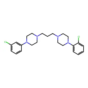 1-(2-chlorophenyl)-4-[3-[4-(3-chlorophenyl)piperazin-1-yl]propyl]piperazine structure