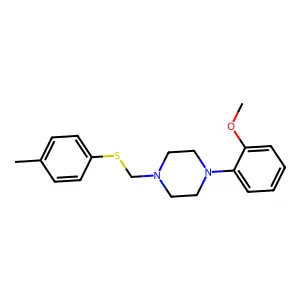 1-(2-methoxyphenyl)-4-[(4-methylphenyl)sulfanylmethyl]piperazine structure