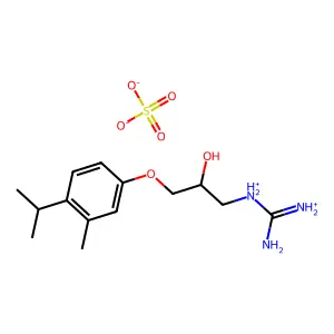 Guanidine, (2-hydroxy-3-(3-methyl-4-(1-methylethyl)phenoxy)propyl)-, sulfate (2:1) (salt), (+-)- structure