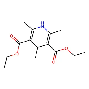 diethyl 2,4,6-trimethyl-1,4-dihydropyridine-3,5-dicarboxylate structure