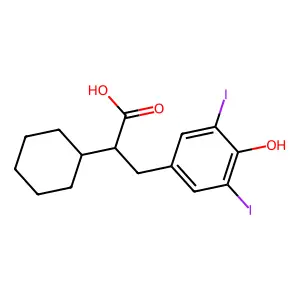 2-cyclohexyl-3-(4-hydroxy-3,5-diiodophenyl)propanoic acid structure