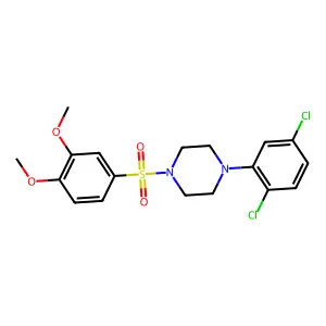 1-(2,5-dichlorophenyl)-4-[(3,4-dimethoxyphenyl)sulfonyl]piperazine structure