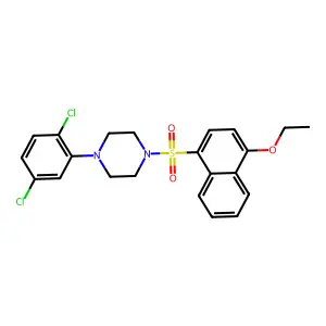 1-(2,5-dichlorophenyl)-4-[(4-ethoxynaphthalen-1-yl)sulfonyl]piperazine structure