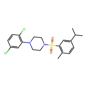 1-(2,5-dichlorophenyl)-4-[(5-isopropyl-2-methylphenyl)sulfonyl]piperazine structure