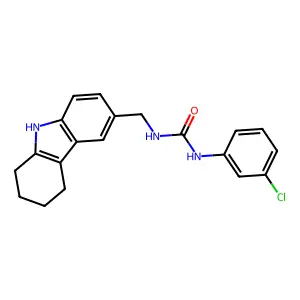 1-(3-chlorophenyl)-3-(6,7,8,9-tetrahydro-5H-carbazol-3-ylmethyl)urea structure