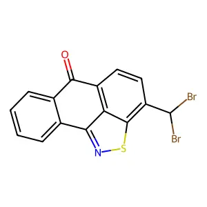 12-(dibromomethyl)-14-thia-15-azatetracyclo[7.6.1.02,7.013,16]hexadeca-1(15),2,4,6,9(16),10,12-heptaen-8-one structure
