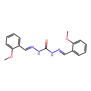 1,3-bis[(2-methoxyphenyl)methylideneamino]urea structure