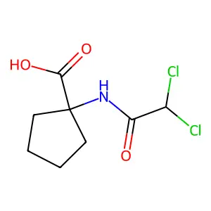 1-[(2,2-dichloroacetyl)amino]cyclopentane-1-carboxylic acid structure