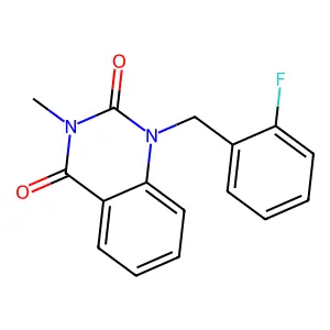 1-(2-fluorobenzyl)-3-methylquinazoline-2,4(1H,3H)-dione structure