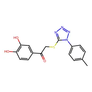 1-(3,4-dihydroxyphenyl)-2-[1-(4-methylphenyl)tetrazol-5-yl]sulfanylethanone structure