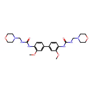 1-[2-methoxy-4-[3-methoxy-4-(morpholin-4-ylmethylcarbamoylamino)phenyl]phenyl]-3-(morpholin-4-ylmethyl)urea structure