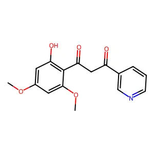 1-(2-hydroxy-4,6-dimethoxyphenyl)-3-pyridin-3-ylpropane-1,3-dione structure