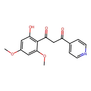 1-(2-hydroxy-4,6-dimethoxyphenyl)-3-pyridin-4-ylpropane-1,3-dione structure