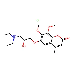 Coumarin, 6-(3-diethylamino-2-hydroxypropoxy)-7,8-dimethoxy-4-methyl-, hydrochloride structure