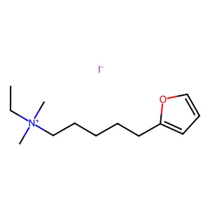 ethyl-[5-(furan-2-yl)pentyl]-dimethylazanium iodide structure