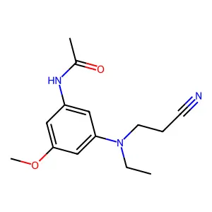 N-(3-(2-Cyanoethyl(ethyl)amino)-5-methoxypheny))acetamide structure