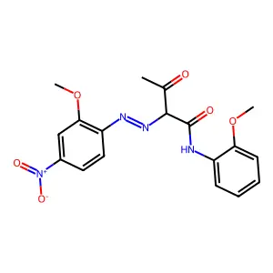2-[(2-methoxy-4-nitrophenyl)diazenyl]-N-(2-methoxyphenyl)-3-oxobutanamide structure