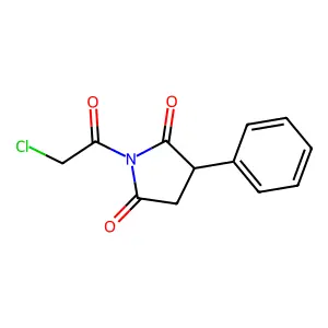 1-(2-chloroacetyl)-3-phenylpyrrolidine-2,5-dione structure