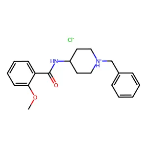 N-(1-benzylpiperidin-1-ium-4-yl)-2-methoxybenzamide chloride structure