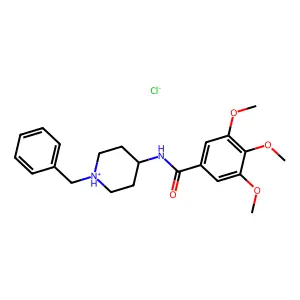 N-(1-benzylpiperidin-1-ium-4-yl)-3,4,5-trimethoxybenzamide chloride structure