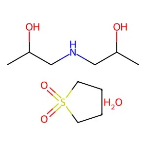 1-(2-hydroxypropylamino)propan-2-ol;thiolane 1,1-dioxide;hydrate structure